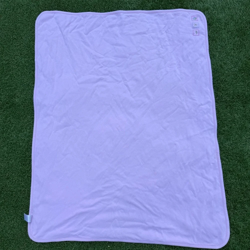 Vintage Gymboree Pretty in Pink Baby Blanket White pink Purple Flowers 2001